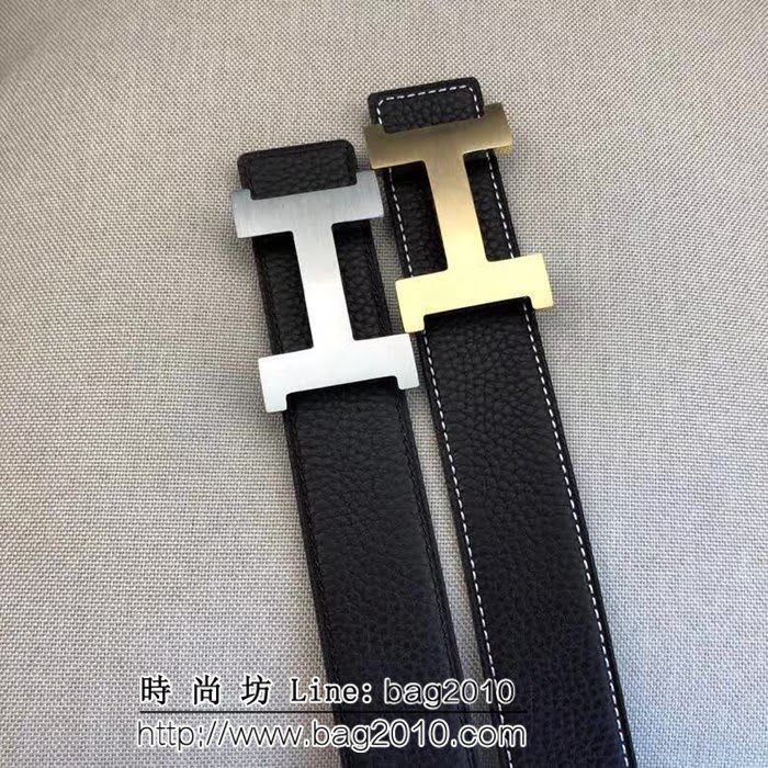 愛馬仕HERMES 原單正品 雙面原版皮 精品鋼扣高端男士皮帶 HHG1484